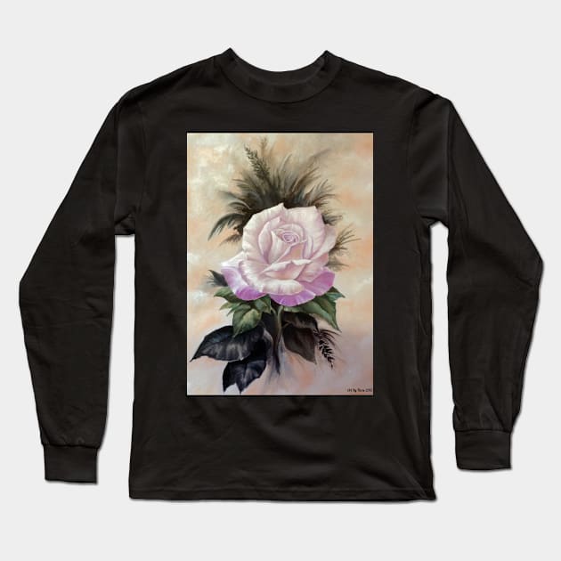 Pink Rose Long Sleeve T-Shirt by Artbythree